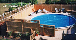 how many gallons in 24 foot above ground pool